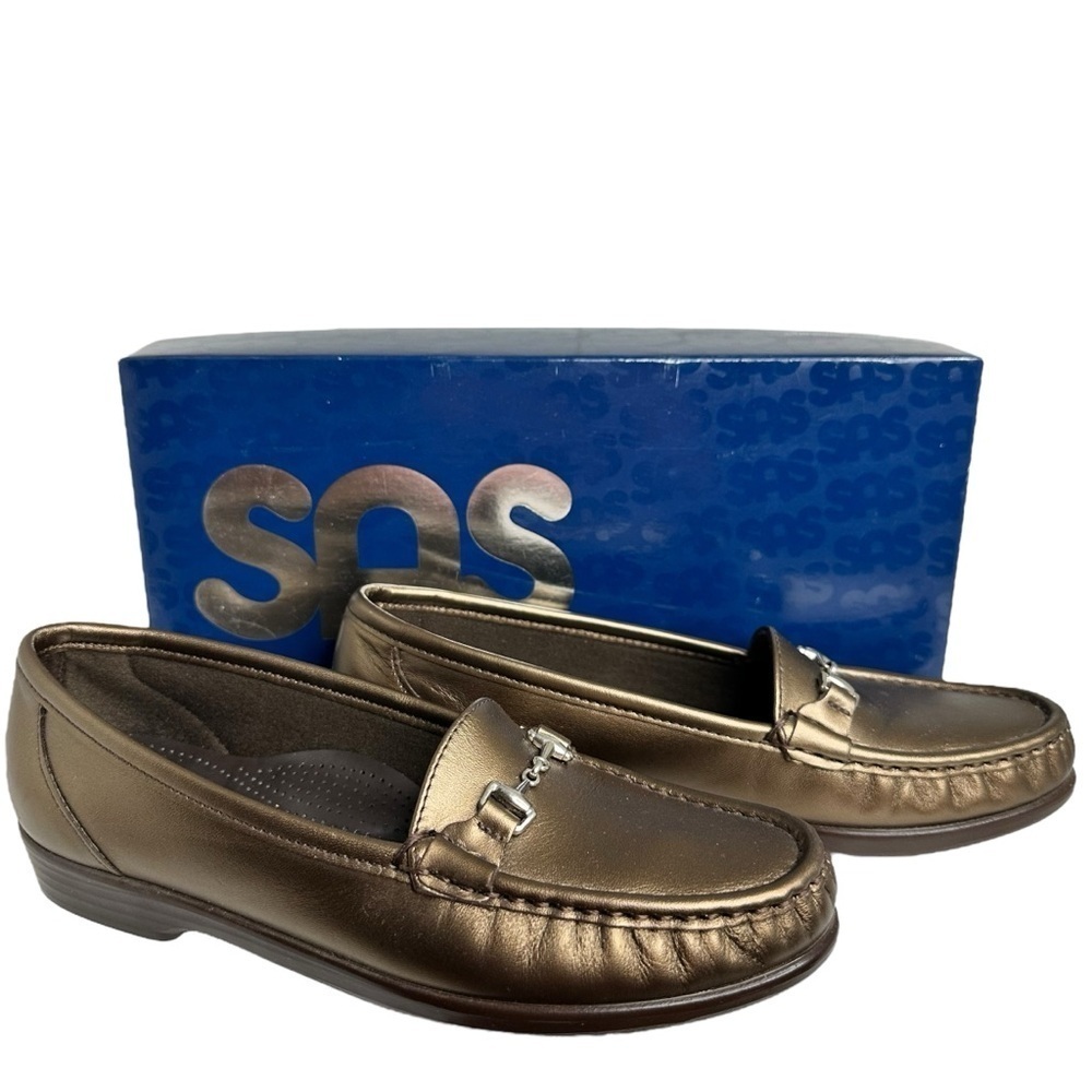 SAS Metro M Bronze Horse-bit Loafers size 7-1/2 N